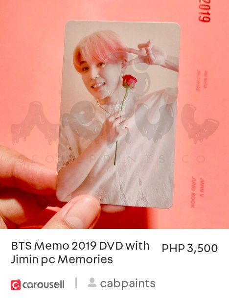 calicodreamglow's tweet photo. WTS LFB 
BTS Memo 2019 DVD Complete with Jimin PC

💸3,500 php
Can nego for multiple purchases. 

🌟Good as new. Hardly ever opened. The photocard is in mint condition. Unplayed CDs.

Mindanao, PH based
Checkout my other listings available. https://t.co/Y4AaTKYXQ6 https://t.co/SuDX3k0sFZ