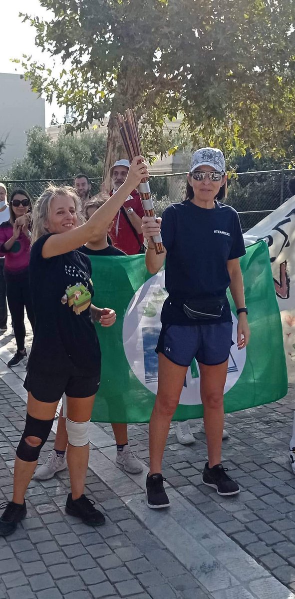 eleniand's tweet photo. Proud to take part with Planet Agents in the #runningoutoftime non-stop relay from Scotland to Egypt delivering the message on climate action to the world’s leaders at COP27. Relay baton safely delivered from the Acropolis to the Flisvos Marina 💚🌎 https://t.co/06oJreIxth