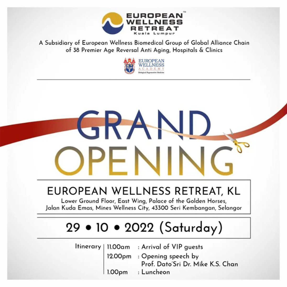 EWAacademy's tweet photo. European Wellness Academy
𝗚𝗥𝗘𝗔𝗧 𝗡𝗘𝗪𝗦: 𝗢𝗻 𝟮𝟵 𝗢𝗰𝘁𝗼𝗯𝗲𝗿, 𝟮𝟬𝟮𝟮, 𝗼𝘂𝗿 𝗻𝗲𝘄 𝗘𝘂𝗿𝗼𝗽𝗲𝗮𝗻 𝗪𝗲𝗹𝗹𝗻𝗲𝘀𝘀 𝗥𝗲𝘁𝗿𝗲𝗮𝘁 𝗶𝗻 𝗞𝘂𝗮𝗹𝗮 𝗟𝘂𝗺𝗽𝘂𝗿, 𝗠𝗮𝗹𝗮𝘆𝘀𝗶𝗮 𝘄𝗶𝗹𝗹 𝗵𝗮𝘃𝗲 𝗶𝘁𝘀 𝗚𝗿𝗮𝗻𝗱 𝗢𝗽𝗲𝗻𝗶𝗻𝗴!

https://t.co/hM3OhbY0aU https://t.co/cYeX1cnhqS