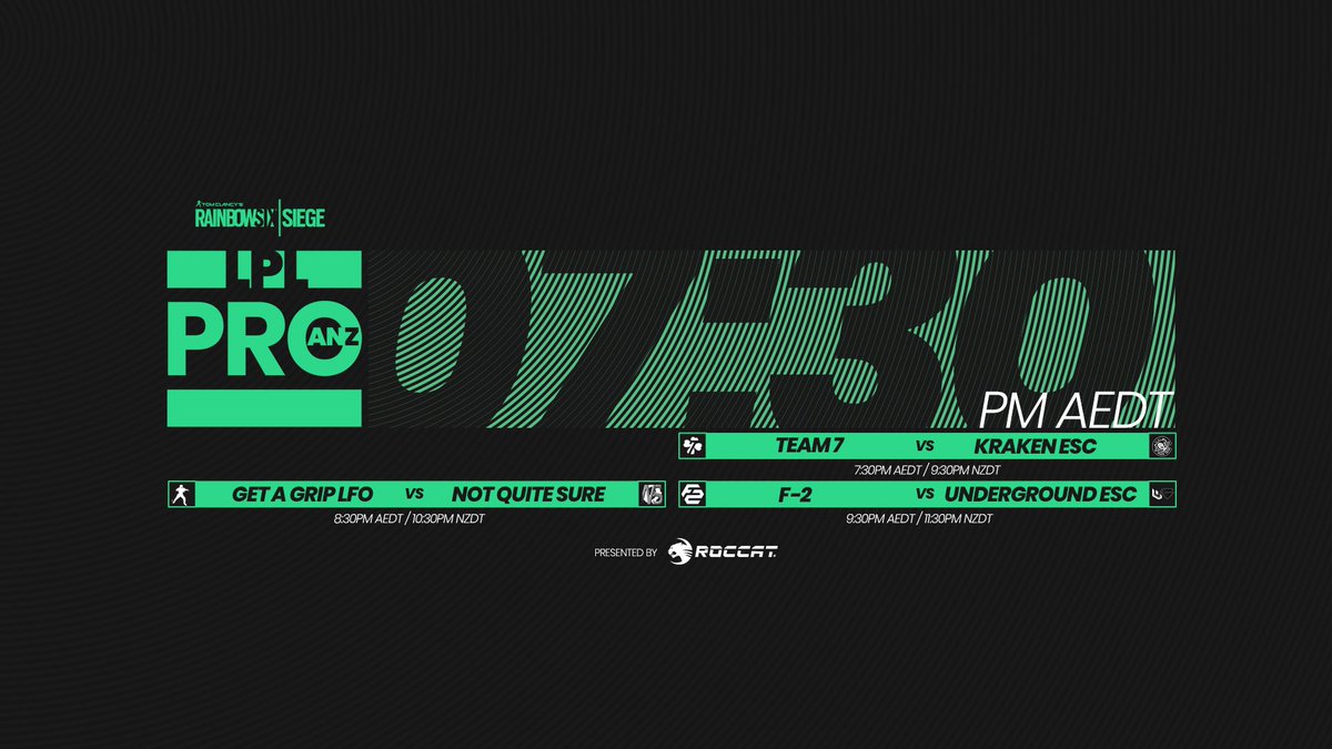LPL_R6S's tweet photo. LPL Pro #RainbowSixSiege Season 2 2022 concludes TONIGHT!
@Team7tv π@kraken_au
Get a Grip LFO π Not Quite Sure
F-2 π @UG_ESC
π¬ @bluepanda_casts @spudoom
π @SkyeCasts
β° 7.30PM AEDT / 9.30PM NZDT
πΊ https://t.co/oZ6rd7UkF4
#LPLPRO | #LPLR6S https://t.co/jC13fHNMDp