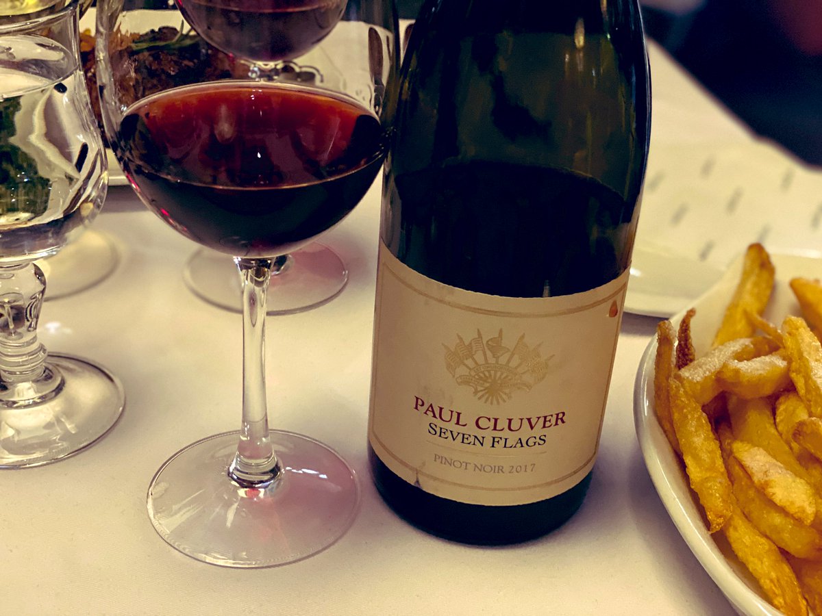 danlikeswine's tweet photo. The #sevenflags pinot noir was superb as usual, particularly alongside @grillhouse_rb Argentinian ribeye/fillet on bone combination. But showstopper over lunch with @PaulCluverWines team: @AndriesWine 2009 chardonnay. Fruit and acid so composed over a decade later. Utter delight. https://t.co/17FWlpeDDS