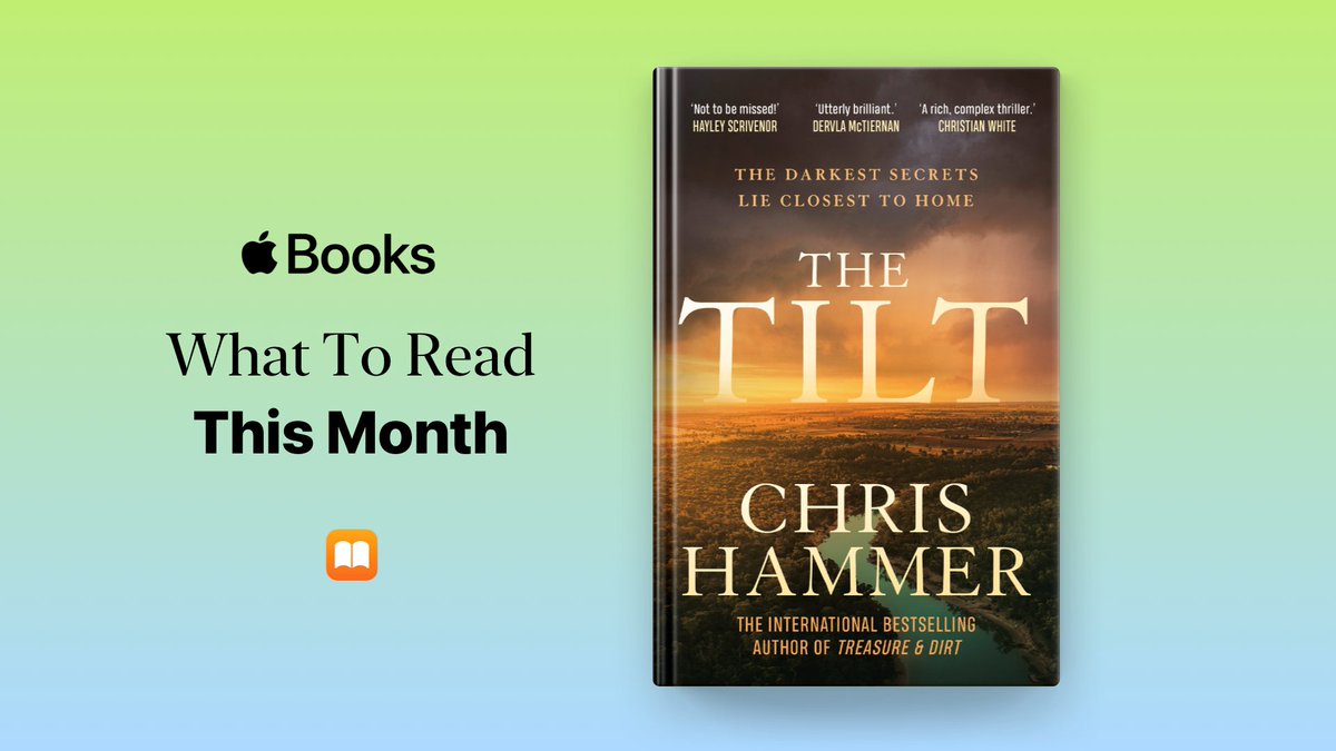 AllenAndUnwin's tweet photo. Gripping and atmospheric, #TheTilt is a stunning multi-layered novel by the acclaimed and award-winning author Chris Hammer of international bestsellers #Scrublands & #TreasureAndDirt
@AppleBooks have selected it for What to Read This Month! 😍
Details: https://t.co/eiMF9Wjd60 https://t.co/sW8pMPwQOF