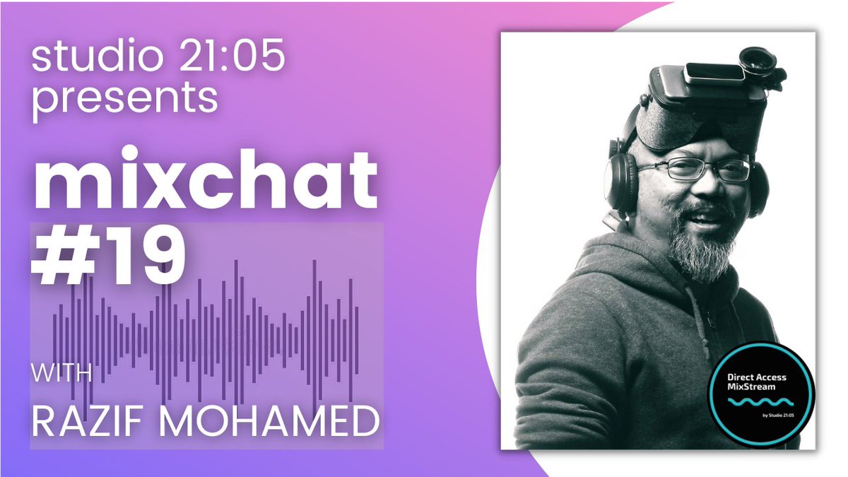 Mixboy2105's tweet photo. [PODCAST] #MixChat NO.19 with Razif "Ajeep" Mohamed

Listen as we chat about game development, audio in AR/VR &amp; education/career related topics

#Studio2105 #DirectAccess #recordingstudio #gamedev #VR #AR #immersive #audioengineering

https://t.co/xcP0pezmnK https://t.co/wFnRPziBiS