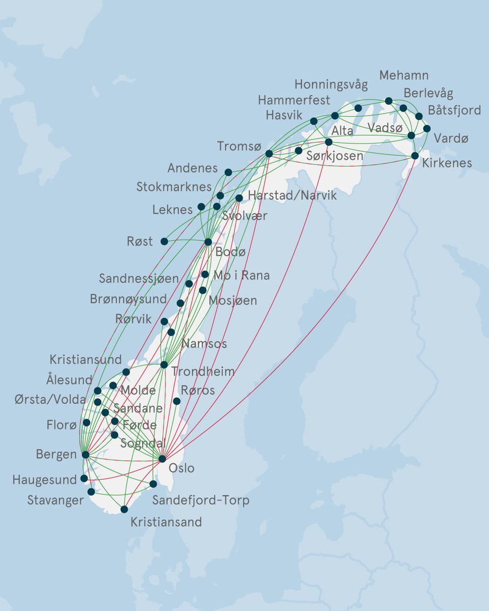 R_Gronvold's tweet photo. #bare_nevner_det 💚🥳❤️ !!
… fra og med denne uken kan du bestille gjennomgående billett på innenlandsruter i Norge når du reiser med både #Widerøe og #Norwegian !!
🌍✈️💚 !!
Men først - sjekk ut det utvidede rutenettet
... OG book her 👇
https://t.co/vRe6Fnp1oL #interlining https://t.co/vxriRD0pve