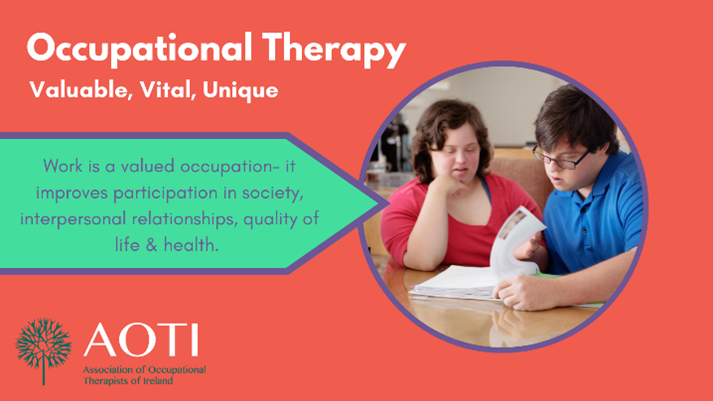 Did you know only 17.3% of Irish people with intellectual disabilities (ID) are in paid work? Occupational Therapists have an important role in supporting adults with ID to obtain & maintain employment #IDAG #OTweek @naiireland @NationalDIsabil4 @DonnellyStephen @CORUIreland