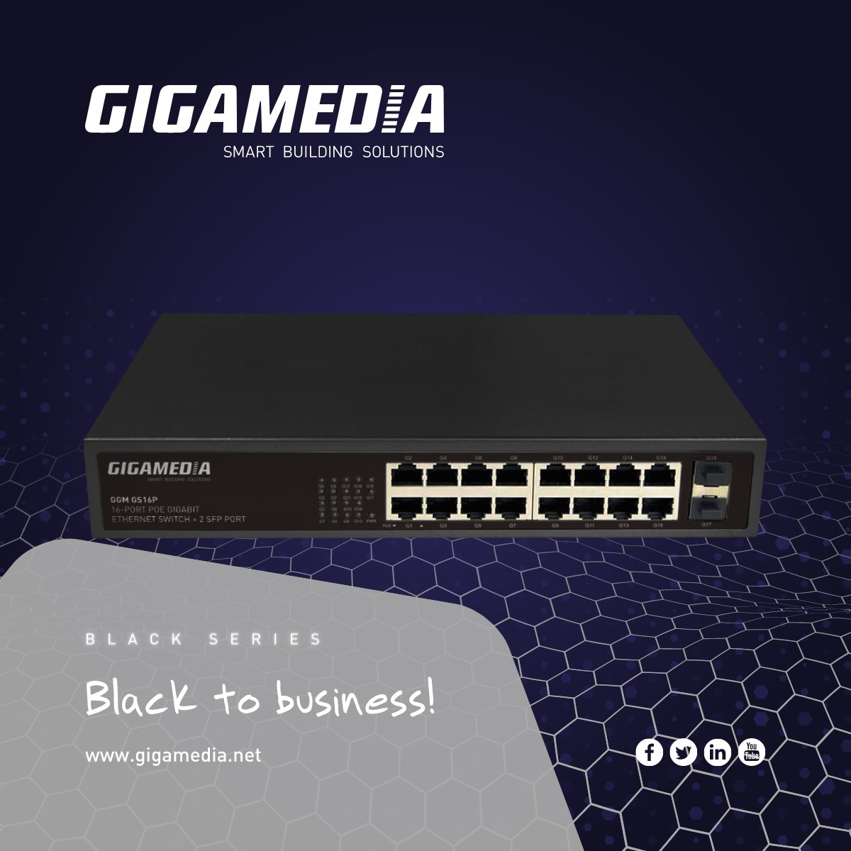 GIGAMEDIA_NET's tweet image. Meet our black series of products ! ⭐️

This week: Gigabit PoE switches for commuting
 
Find out more 👉 bit.ly/3znOIgJ
 
Aesthetic and still as efficient and convenient!

#GIGAMEDIA #blackseries #blacktobusiness #efficient #networking #PoE #switch #switches