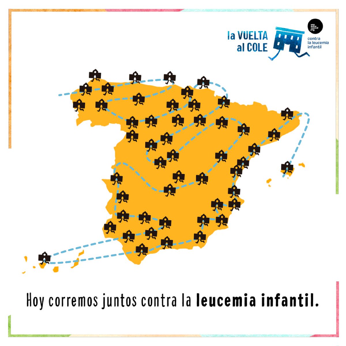 📆 ¡HOY ES EL GRAN DÍA! 🚀 Hoy 260.000 niños correrán contra la leucemia infantil por toda España 🏃🏼♀️.

Desde aquí recorreremos el país visitando sus coles, compartiendo recuerdos y contando las historias detrás de La #VueltaAlColeUnoentrecienmil. 💙 ¿Lo seguimos juntos?