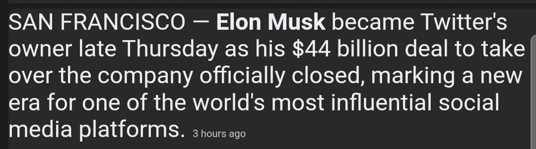Elon Musk Is finally the owner of twitter!!