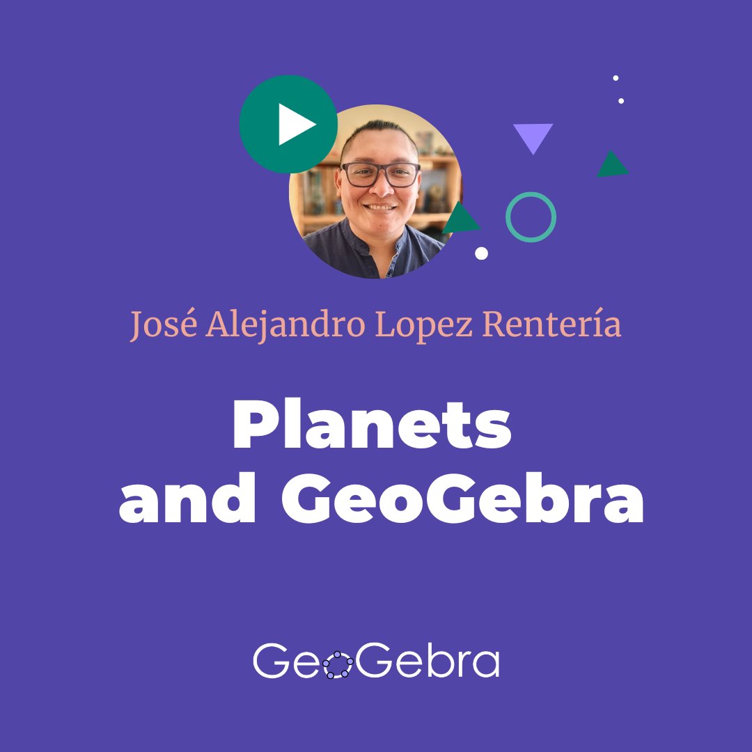 geogebra's tweet photo. Learn how to reconstruct planets and their trajectories with GeoGebra 3D in the workshop today at 10:00 (UTC-3)! Planets and GeoGebra: Building Models from Shapes and Curves in Space by @JAlejandroLR  #FotoGebra #GeoGebra #GeoGebra3D
https://t.co/lnC03ANvXf https://t.co/QiCQrI3HNw