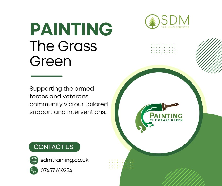 Introducing ‘Painting the Grass Green’ our dedicated support for the #armedforces and #veterans community.
📣 Workshops and presentations
🔎 1:1 support
✅ Specialist employability courses

Why the title? Feel free to give us a call and all will be explained.

#employability