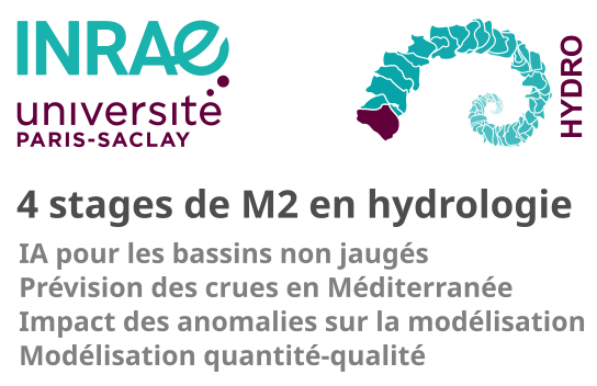 INRAE_HYCAR's tweet photo. Offres de stage de l'équipe Hydro :
- IA pour les bassins non jaugés https://t.co/MezI05lEqj
- Prévision des crues en Méditerranée https://t.co/QXAdgDvLj1
- Impact des anomalies sur la modélisation https://t.co/MC4IqGJZOf
- Modélisation quantité-qualité https://t.co/3ITNR5tAxz https://t.co/anBdrtMuuO