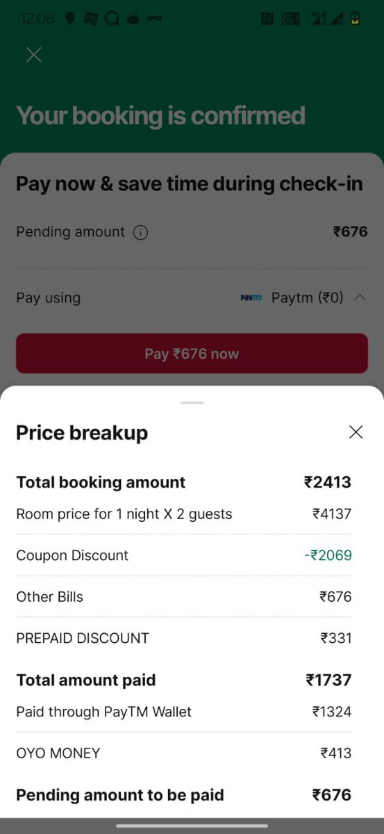 HarshK_17's tweet photo. @oyorooms our booking id-NLW37344. Please inform us about the other chargers that you added after you confirmed our bookings? https://t.co/2b6mELhIbo