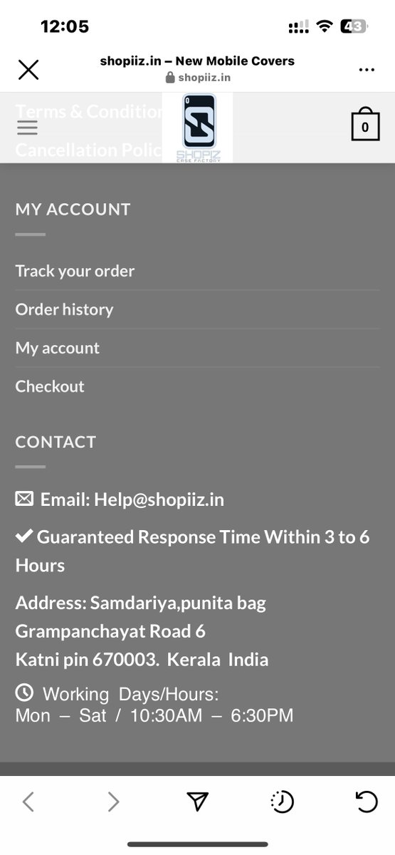 i orderd a case from shopiiz.com website .it's been more than 20 days but still not recive the order and not get any response form this website after mail . any i checked theri instagram post may of the people .                 <a href="/ACPshangumughom/">ACPshangumughom-KeralaPolice</a>   <a href="/KeralaGovernor/">Kerala Governor</a>