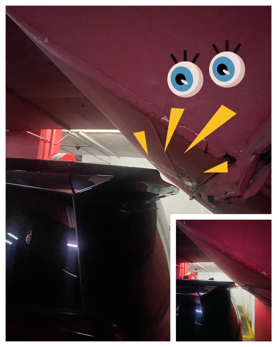 駐車場では、上方も注意が必要⚠️
神業なパーキングでこするの回避したww