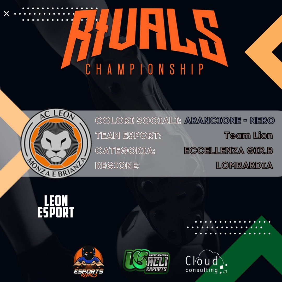 Roster della RIVALS CHAMPIONSHIP UsAcli 

Quindicesima società partecipante:

AC LEON ESPORTS

🎮⚽️🎮

#RivalsChampionshipUsAcli 

<a href="/TEAMLIONpro/">LEON ESPORTS official team AC LEON MONZA & BRIANZA</a>  
@Poseidonleague @EsportsRivals1 <a href="/proclubtv/">proclubtv</a> <a href="/HouseOfProClub/">H𝕠𝕦𝕤𝕖 𝕆𝕗 P𝕣𝕠C𝕝𝕦𝕓</a> @RetweetProclub <a href="/Tutto_ProClub/">Tutto ProClub</a> <a href="/ZoOmProClub1/">ZoOmProClub</a>