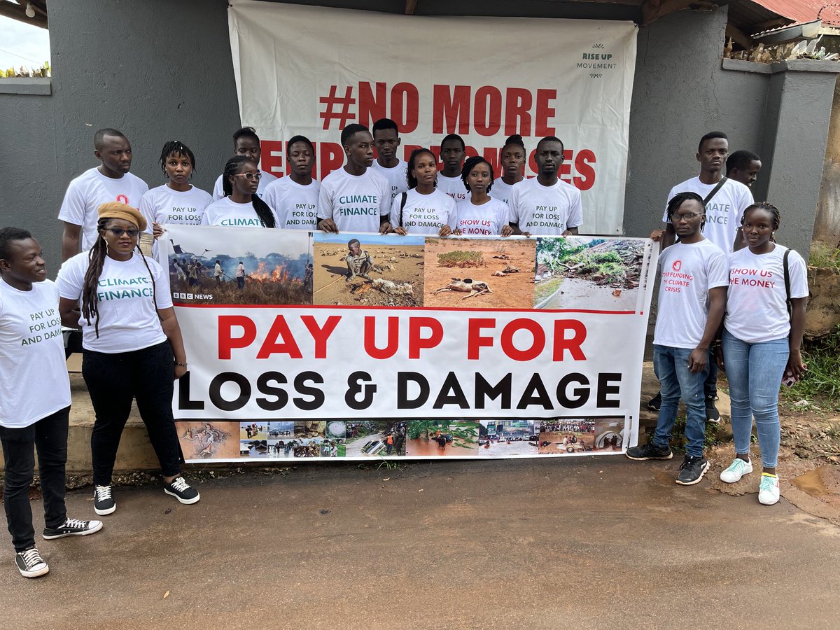 TKobusiingye's tweet photo. Loss and Damage Action 

#ShowUsTheMoney
#PayUpForLossAndDamage 
#FridaysForFuture https://t.co/DKOIjOv8Pp