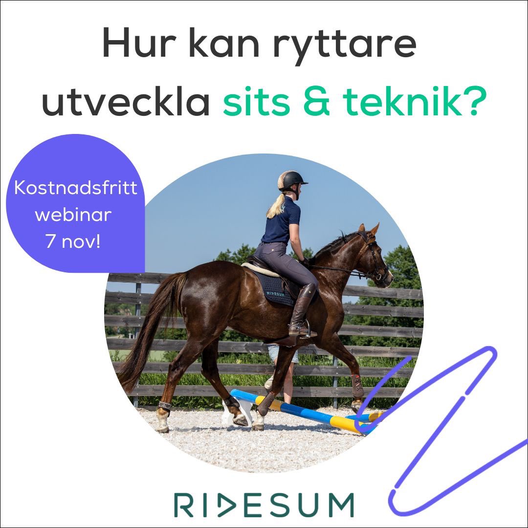 Ryttare - vill du lära dig mer om sitsen? Lyssna på internationella sitsexperten Maria Terese Engell som bl.a. coachar svenska landslagsryttare i sits, teknik och inverkan. Anmäl dig till Ridesums kostnadsfria webinar: ridesum.com/gratis-webinar…

#ridsport