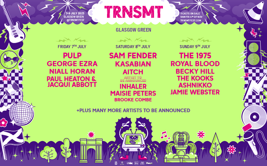 TRNSMTfest's tweet photo. IT’S FINALLY HERE!!!⚡️💥

Your first artists have been revealed for 2023.

Sign up to our database for TRNSMT presale from 9am on 3rd Nov @ThreeUK's presale starts 9am on 2nd Nov on the Three+ app.
General on sale starts from 9am on 4th Nov

SIGN UP ⇾ https://t.co/6dTaY734OZ https://t.co/Z9C5UL0iLn