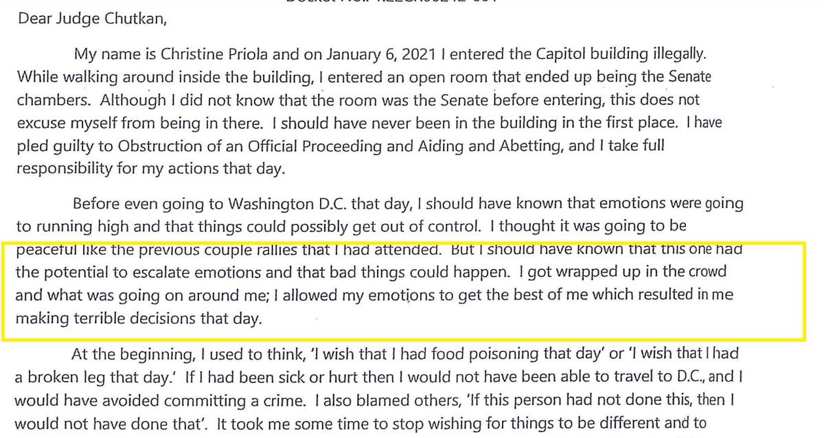 MacFarlaneNews's tweet photo. Jan 6 defendant Christine Priola faces sentencing today. She faces prosecutor recommendation of 18-months prison. In letter to judge, she argues when she entered the US Senate chamber... she didn't realize it was the US Senate chamber https://t.co/4WpSLSxcHX