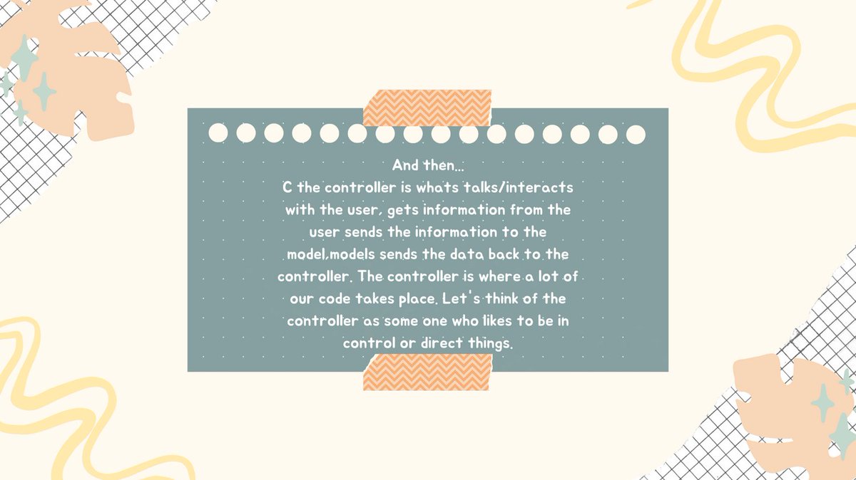 RubyWoodsDev's tweet photo. My MVC Lecture :) What do you think? I'm open to feedback. (3/3) #womenintech #blacktechtwitter #100Devs #Bostontech #techqueria #techcareers #womenwhocode #girlswhocode #womeninstem #outintech #techtwitter https://t.co/z0Fz2bCLhx