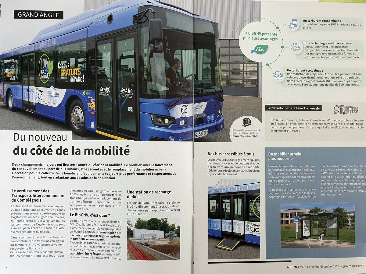 Le #bioGNV arrive dans le Compiegnois 👍
Les anciens bus au B100 de l'agglomération de #compiegne vont être progressivement remplacés par une flotte au #bioGNV, alimentés avec un gaz renouvelable produit par les agriculteurs du territoire.
<a href="/GRDF/">GRDF</a> <a href="/LMaroux/">Luc Maroux</a> @gueringrdf #ARC