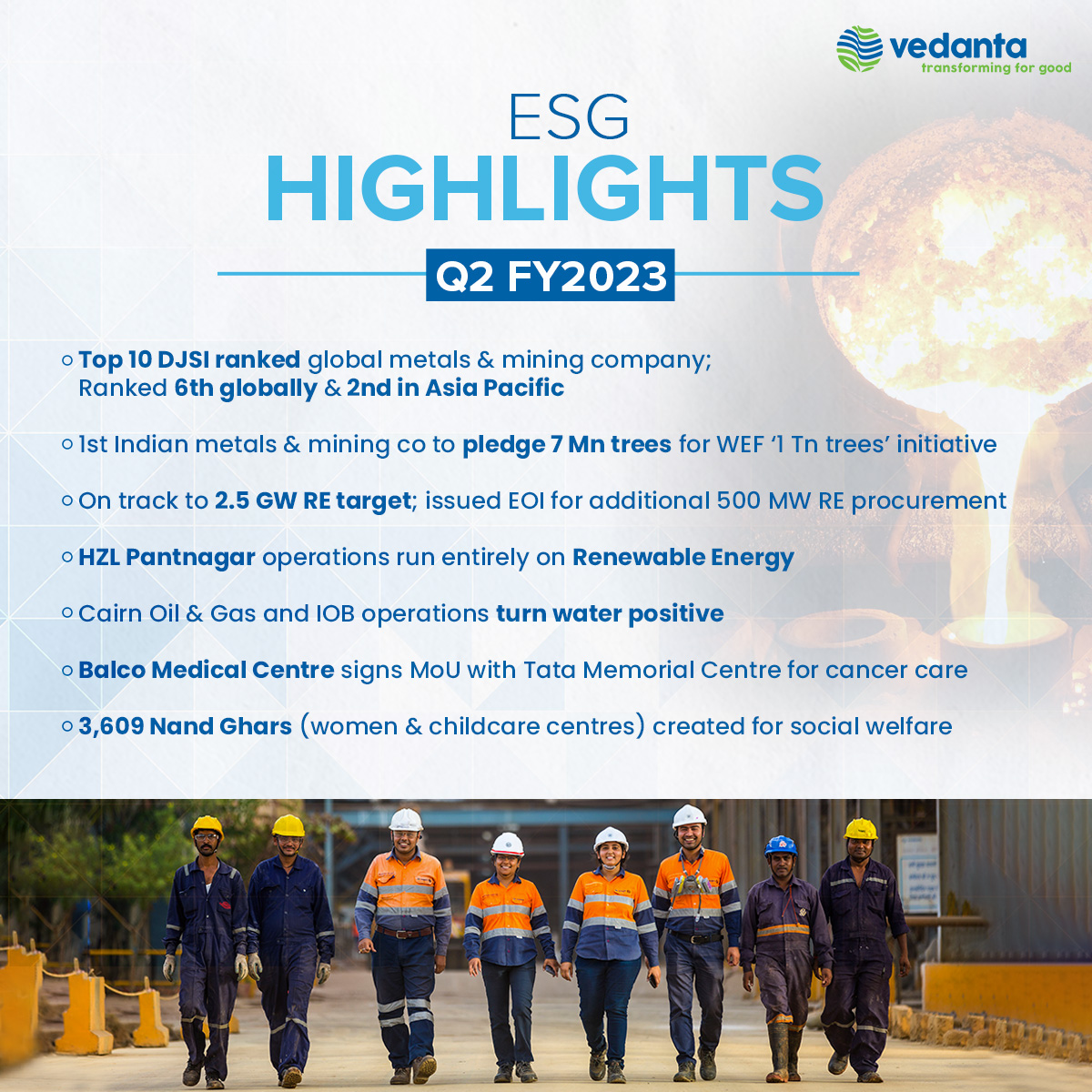 Vedanta_Group's tweet photo. Unveiling our #VedantaQ2FY23 Results: Achieved revenue of ₹36,237 cr (up 21%YoY), consolidated EBITDA of ₹8,038 cr, and strong free cash flow (pre capex) ₹8,369 crore.
#Q2Results #TransformingForGood #ESG #OperationalHighlights
For more information: https://t.co/EUiIKClfT4 https://t.co/uqGj7bveyR