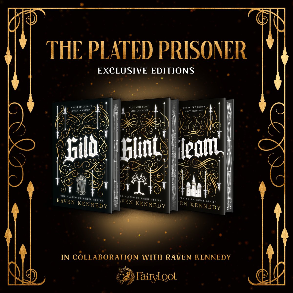 FairyLoot's tweet photo. We are so thrilled to present to you . . . ‘The Plated Prisoner’ Exclusive Editions, brought to you in collaboration with Raven Kennedy and @MichaelJBooks! https://t.co/c4Oinekpwr