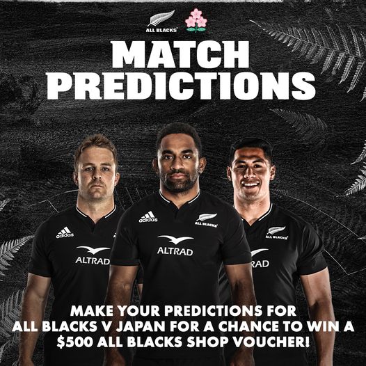 🤔 How will it play out in Tokyo? Make your predictions on the link below for a chance to win a $500 All Blacks Shop voucher.