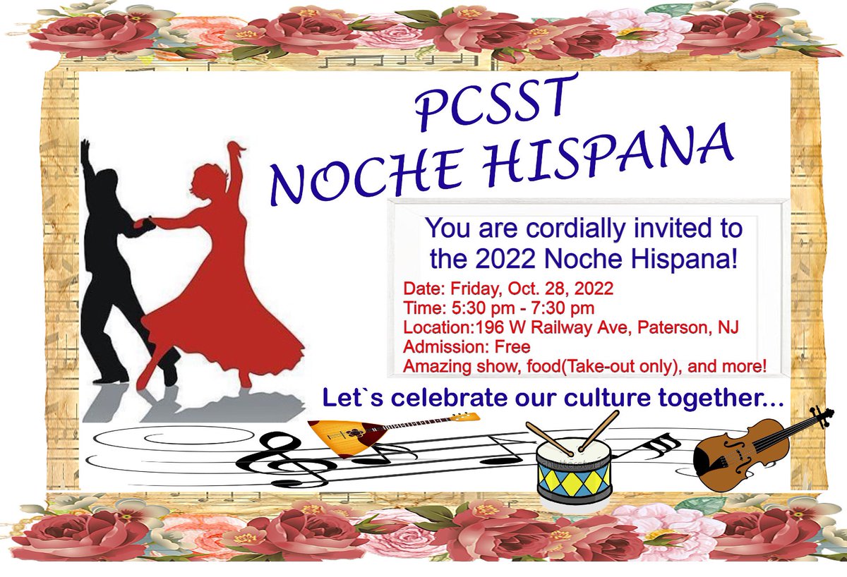 Don’t Miss our K-12 Noche Hispana Celebration!  Amazing Entertainment &amp; Food (Take-out).  Admission: FREE!