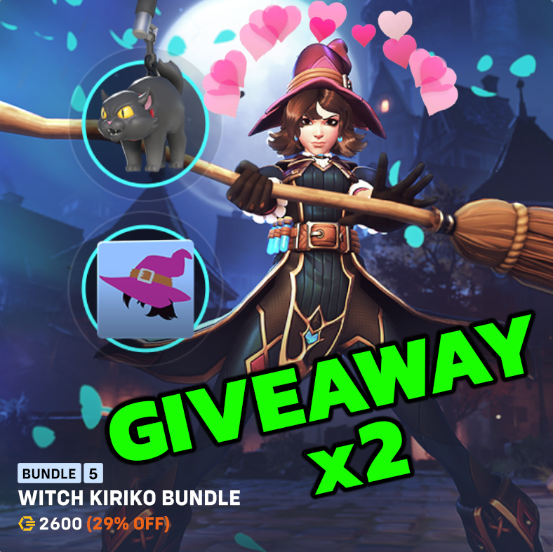 🎁2x WITCH KIRIKO BUNDLE GIVEAWAY🎁

🧹To enter:
🍀Follow + Retweet + Like

Drawing the winners in 24 hours
