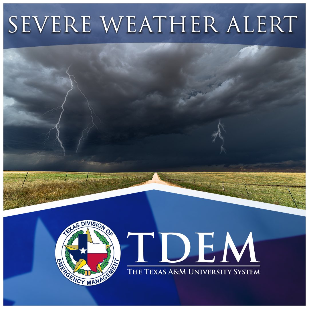 As severe storms move across Texas, keep these tips in mind: 📋Make a plan and be prepared to implement your plan ⛈️Monitor local weather reports 📢Follow guidance from local officials More information: ready.gov/severe-weather