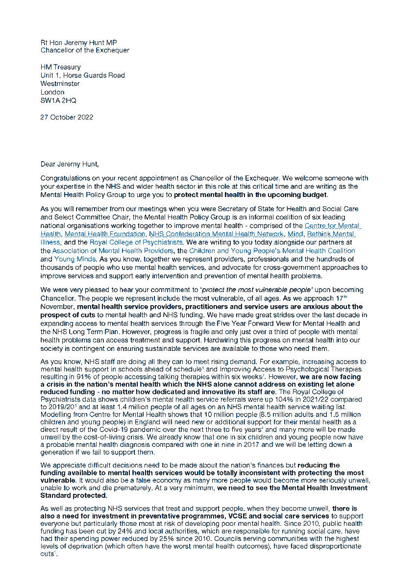 Rethink_'s tweet photo. 🗣️ "We are now facing a crisis in the nation's mental health"

Nine leading mental health organisations have written to the chancellor @Jeremy_Hunt urging him to protect mental health in the upcoming budget 👇
https://t.co/qzPBetpy4v https://t.co/NWulVSvKkl