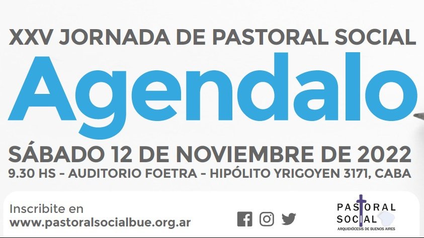 📣 !!Nuestra XXV Jornada de Pastoral Social ya tiene fecha!! 🙌
No dejes de inscribirte online ➡️ pastoralsocialbue.org.ar
Y proximamente te contaremos quienes nos van a acompañar 😉
#JPS2022 🇦🇷