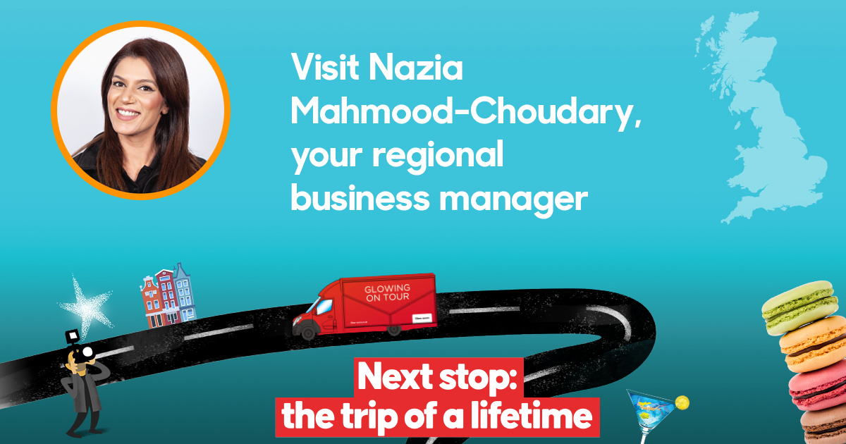 Meet Nazia Mahmood-Choudary on our Mystery Tour at:

Wolseley - Longton, ST3 1PJ: 01/11/22 at 07:30 - 14:30

Edwards - Solihull, B92 7HX: 02/11/22/ at 07:30 - 14:30

Bells - Stafford, ST16 3HS: 03/11/22 at 07:30 - 14:30

CPS - Sutton Coldfield, B76 1DH: 04/11/22 at 07:30 to 14:30
