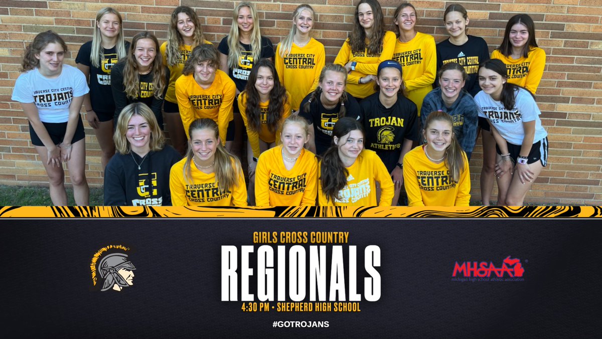 Good luck to our boys and girls cross country teams competing in the MHSAA Regionals today at Shepherd High School! Boys will run at 3:00 and girls will run at 4:30. #GoTrojans