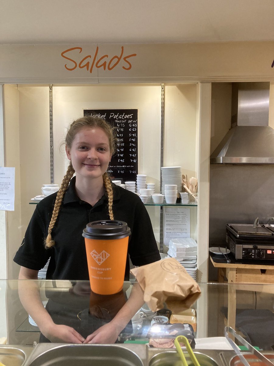 shrewsburycup's tweet photo. @shrewsburycup really is v simple! Susie picked up her #zerowaste #coffee from @TasteShrewsbury in #mardol - strolled through town & dropped her cup off at #coffeeevolution in the #Quarry - it doesn’t cost you or the planet anything 🙏💚🌎✅ https://t.co/MD3qIKl4QR