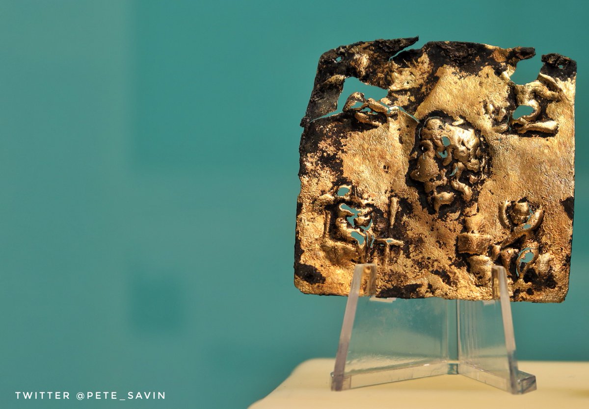 pete_savin's tweet photo. A bronze copper plaque with the face of young man in its centre wearing a lion skin, possibly Hercules or Alexander the great although it could represent Caracalla or Commodus #DereStreet #CountyDurham https://t.co/k7UC1eJqOC