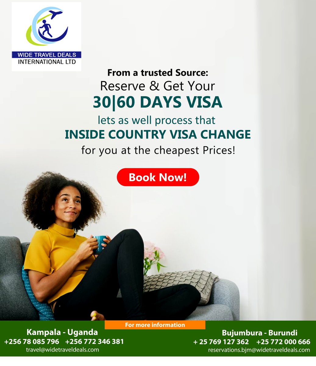 widetraveldeal's tweet photo. Visa Approved!!
Lets process your 30|60Days Visa at the cheapest rates, Make your reservations today, for more details visit https://t.co/I9V4m4JYk6
#KnowYourWorld #cheaperflights #visaprocessing https://t.co/idvsyPyVU9