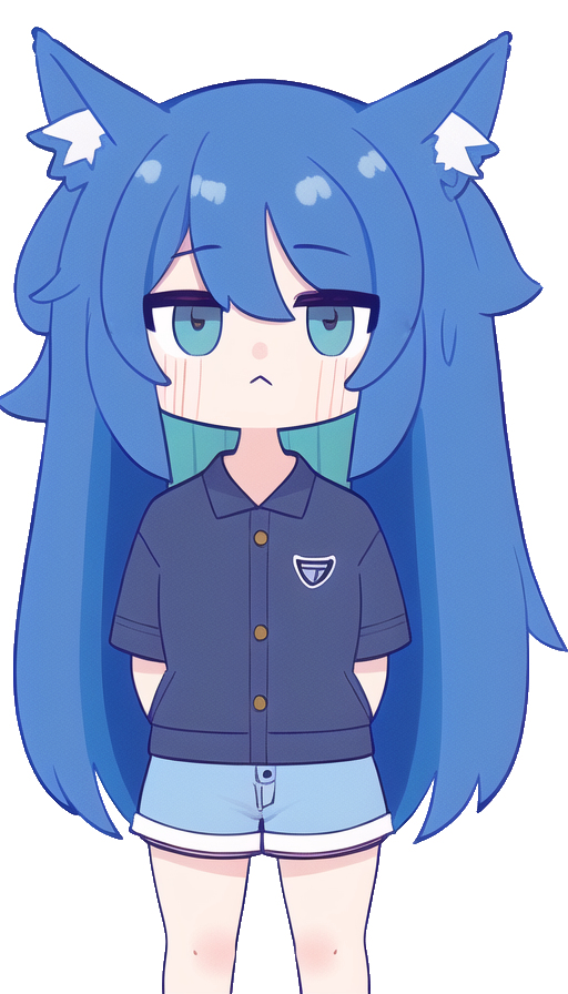 CMSSserver's tweet image. AI绘人设Q版测试图（雾 #猫耳 #NovelAI #AI #catgirl #蓝发 pixiv.net/artworks/10229…