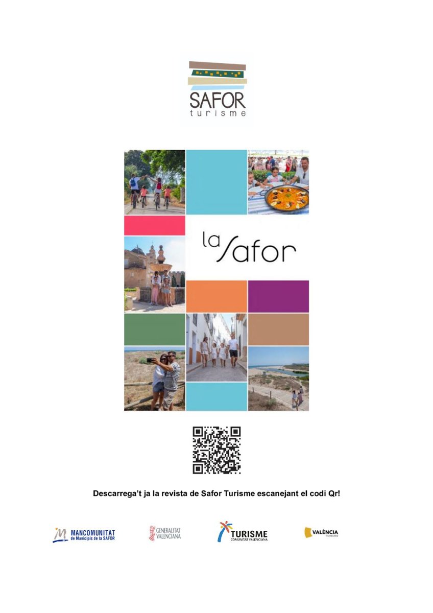 📣La Mancomunitat de Municipis de la Safor us presenta la revista digital Safor Turisme.

➡Descarrega't ja la revista a la nostra web, escanejant el codi Qr!

#saforturisme #cultura #gastronomia #festes