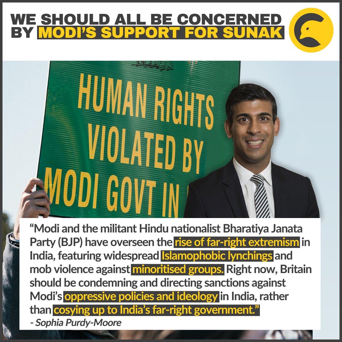 Modi's endorsement shows that the Tories will continue to fan the flames of far right extremism Full article 👇: thecanary.co/trending/2022/… #modi #RishiSunakPM