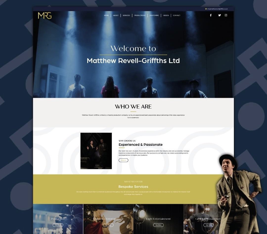 mrgproductions's tweet photo. Say hello to the new and updated Matthew Revell-Griffiths Ltd website 👀 https://t.co/aR7pHf913p created by @BlueWhaleMediaL. 

#WordPress #Wordpresswebsite #webdesign #webdesignwarrington #bluewhalemedialtd #webdesignmanchester #creative https://t.co/xoxrj5vUMX