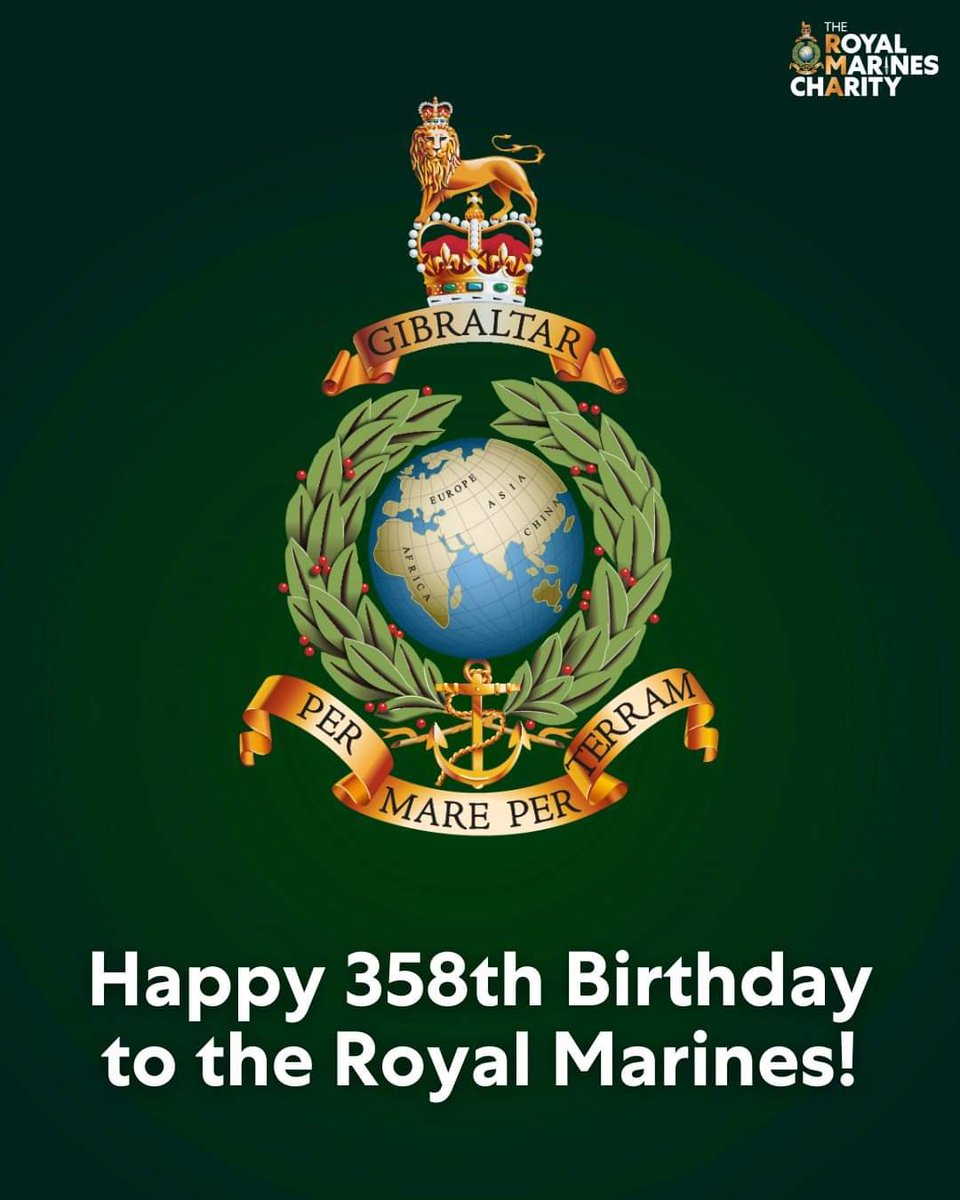 On the 28 October 1664, King Charles II sanctioned the formation of the Duke of York & Albany’s Maritime Regiment of foot. Renamed in 1802 to The @RoyalMarines

We are proud to be part of the wider #CorpsFamily and would like to wish all @RoyalMarines a very Happy 358th Birthday