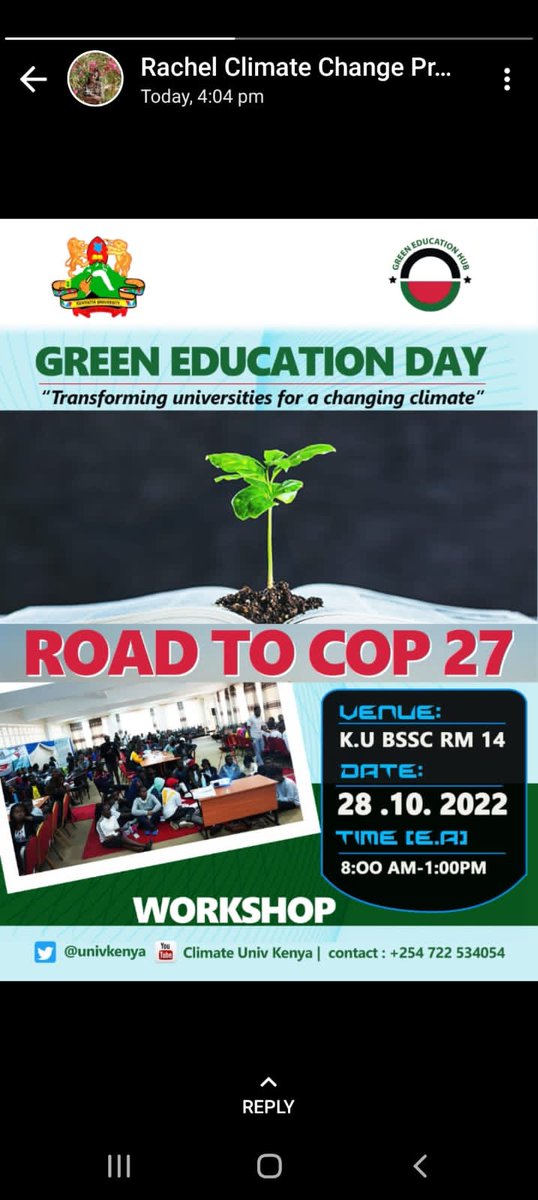 Road to COP27. UPO? #ClimateCrisis #climateuni #GREENEDUCATIONDAY #climate