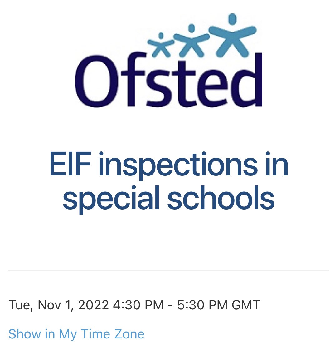 👀 @Ofstednews are running a series of webinars, where inspectors explore certain elements of the education inspection framework. There’s one coming up about #SpecialSchool inspections, which may be of interest. #SEND attendee.gotowebinar.com/register/53649…