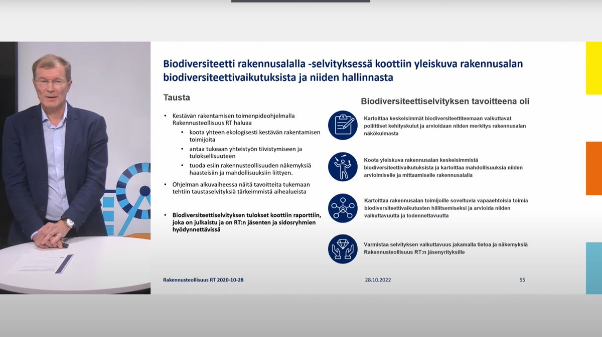 RT:n kestävän rakentamisen ohjelman ydin on keskustelun, vuorovaikutuksen &amp; yhteistyön virittämisessä rakennusalan sidosryhmien kesken. Keskustelua vauhditettu mm. #biodiversiteetti'selvityksellä, joka löytyy linkattuna täältä: rakennusteollisuus.fi/kestavarakenta… <a href="/Vuopek/">Pekka Vuorinen</a> #kestävärakentaminen