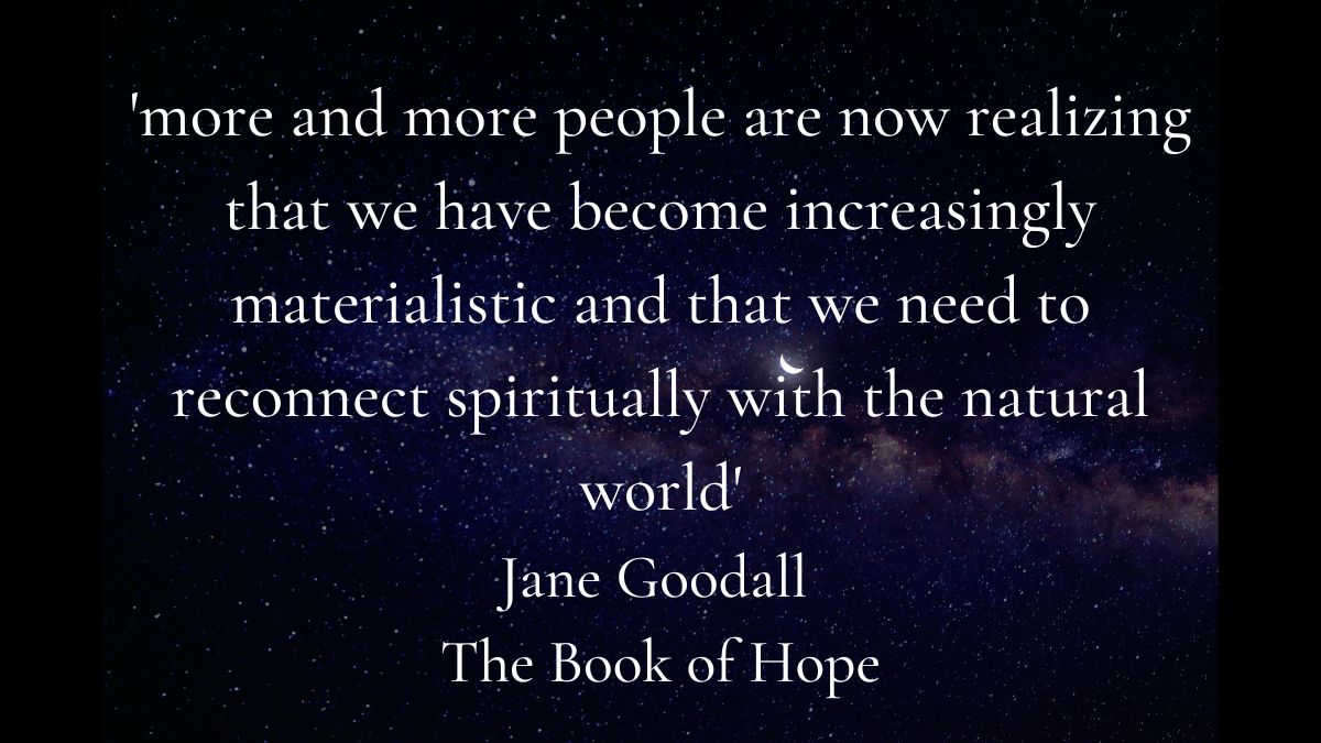 I'm reading the Book of Hope by Jane Goodall, and, guess what, it has made me feel hopeful. Jane is a legend. <a href="/JaneGoodallInst/">Dr. Jane Goodall & the Jane Goodall Institute</a> #JaneGoodall Here's my fave quote so far.