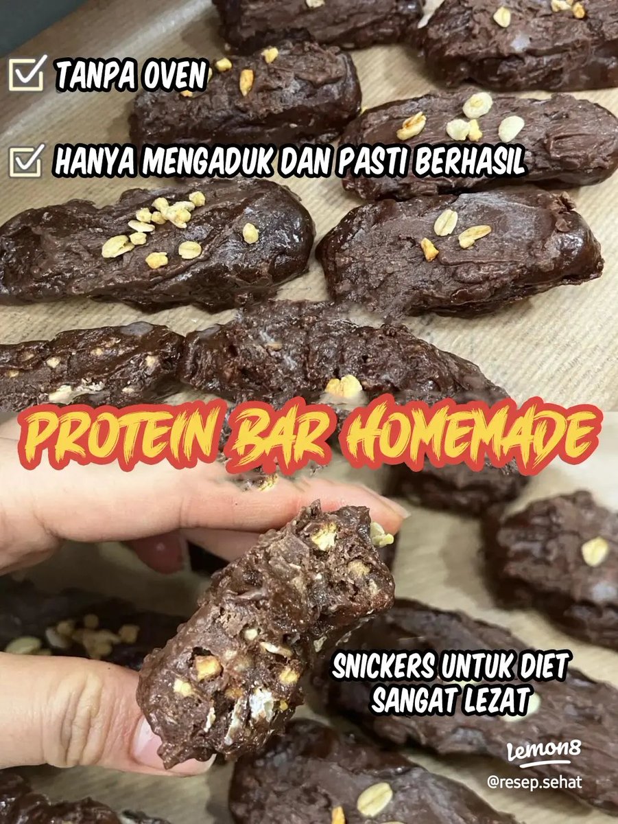 Protein Bar Homemade 💞🤤

- A Thread -

#lemon8 #lemon8indonesia #resepsehat #resepdiet #tipsdiet #diet