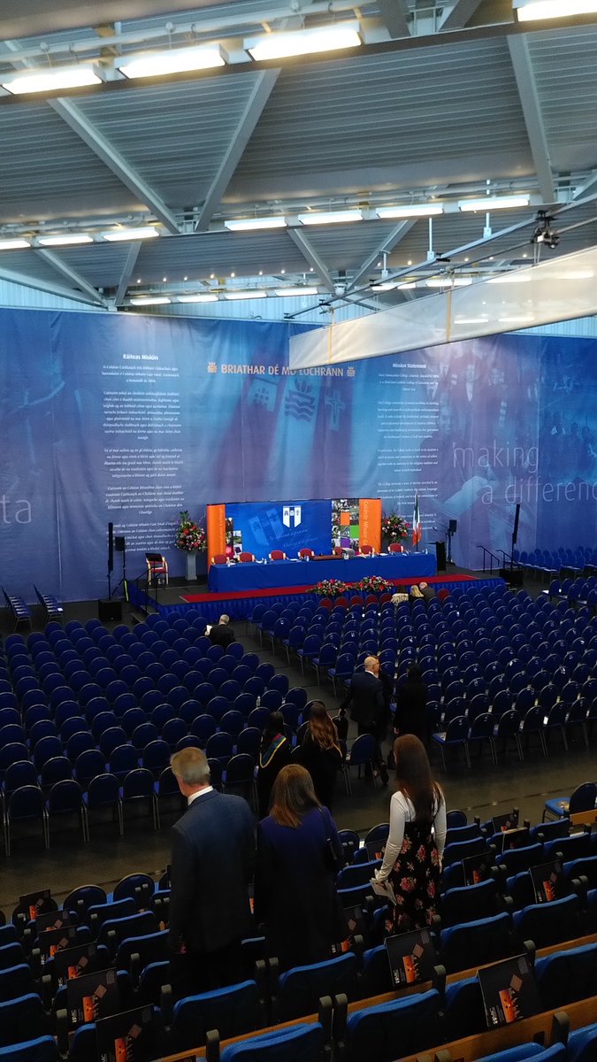 The time is upon us! The second of this year's conferring ceremonies commences in 1 hour More info on parking, robes, invites and our streaming link at mic.ie/graduation