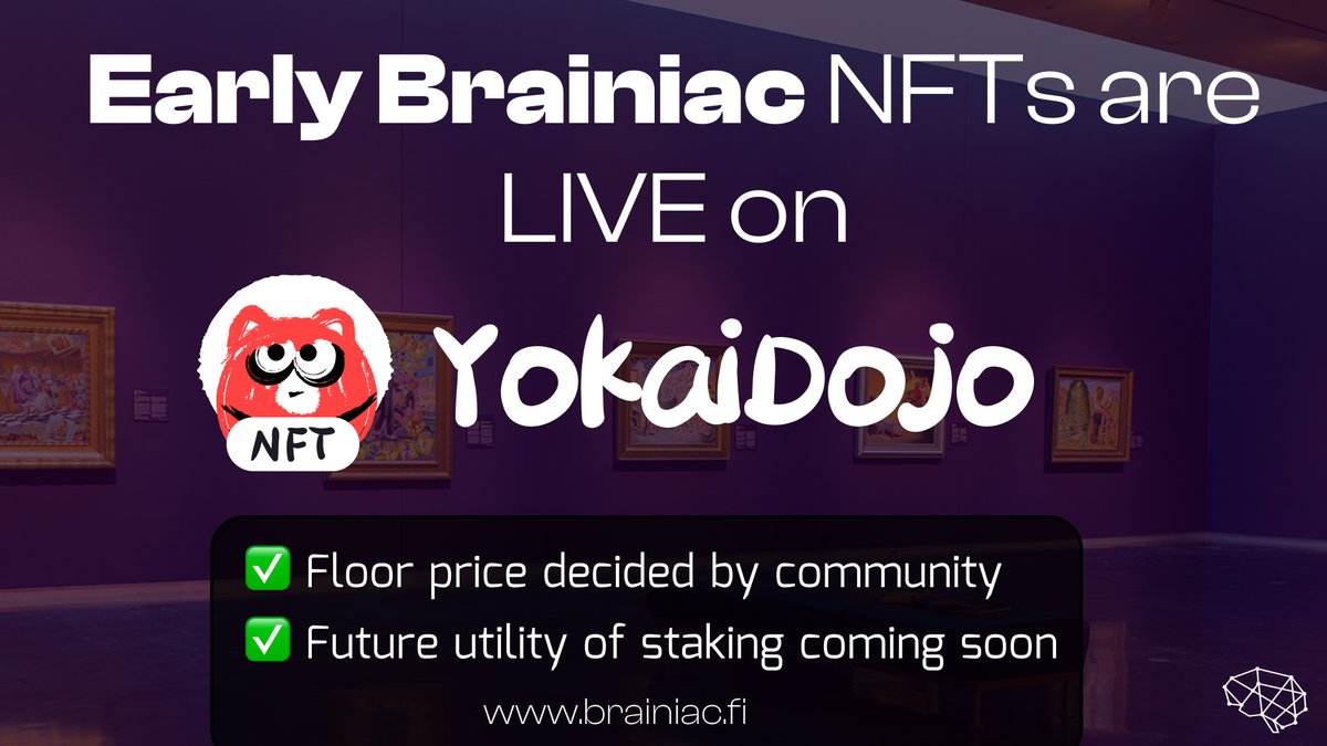 NFT LISTING IS NOW LIVE on Dojo!🔥

Trade and manage your NFT on YokaiDojo from <a href="/yokaiswap/">Yokai Swap</a> 🎉🥳

View now: nft.yokaiswap.com/nfts/collectio…

$CKB $BRN $YOK